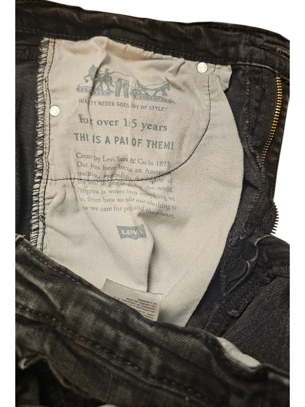 Levi's 505 Regular Fit Black Jeans Men's 36x30 Straight Leg Denim